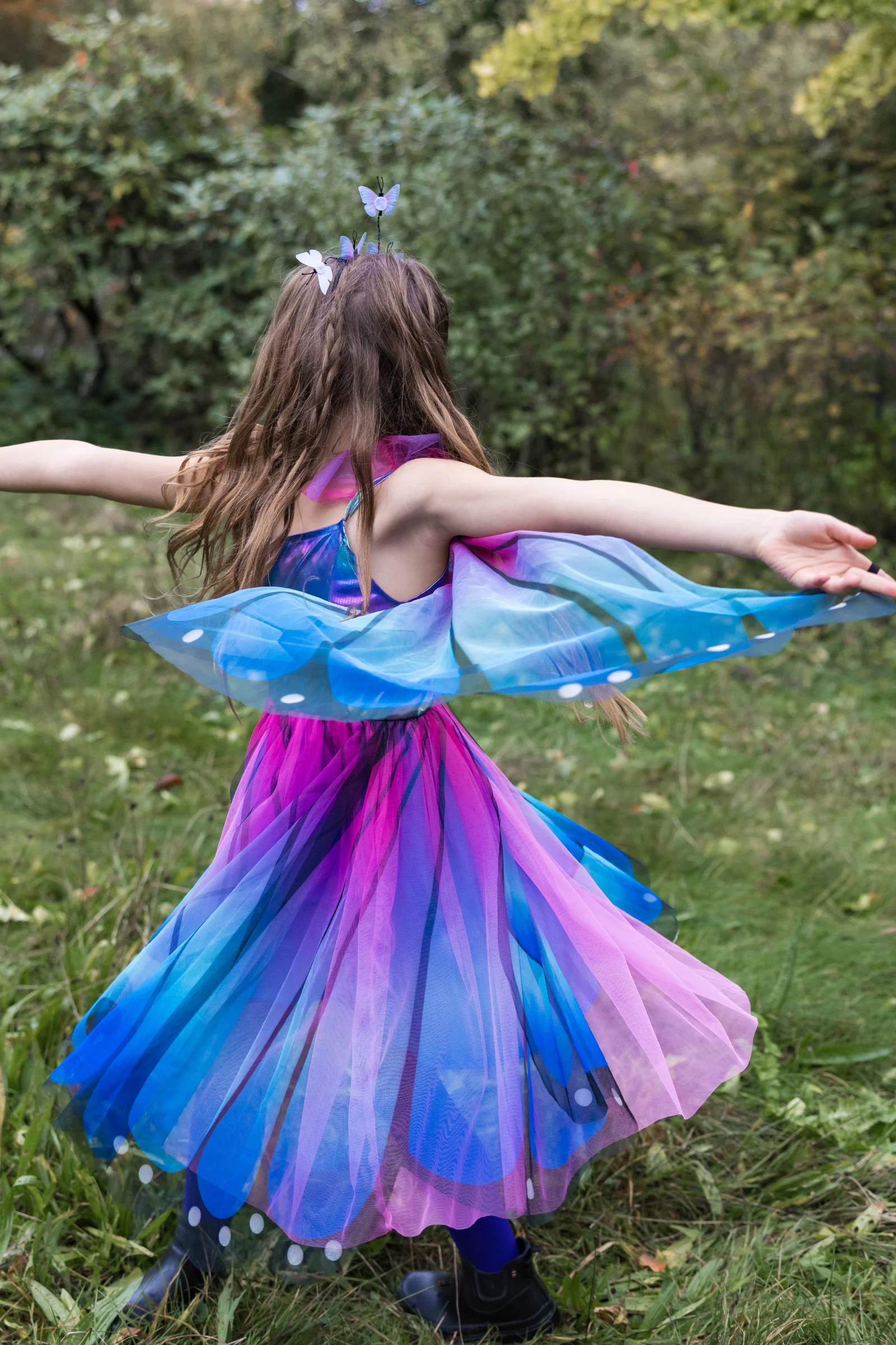 Butterfly Twirl Dress with Wings & Headband - Image 3