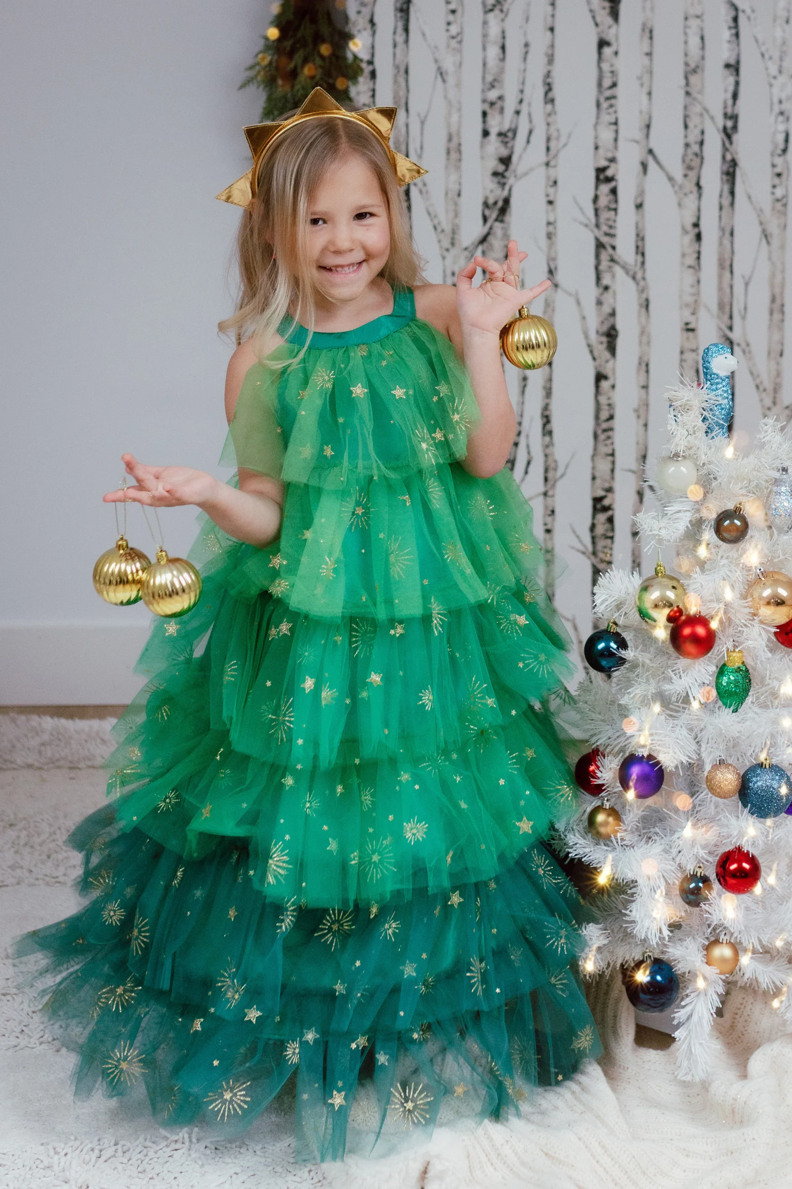 Christmas Tree Dress & Headpiece - Image 4