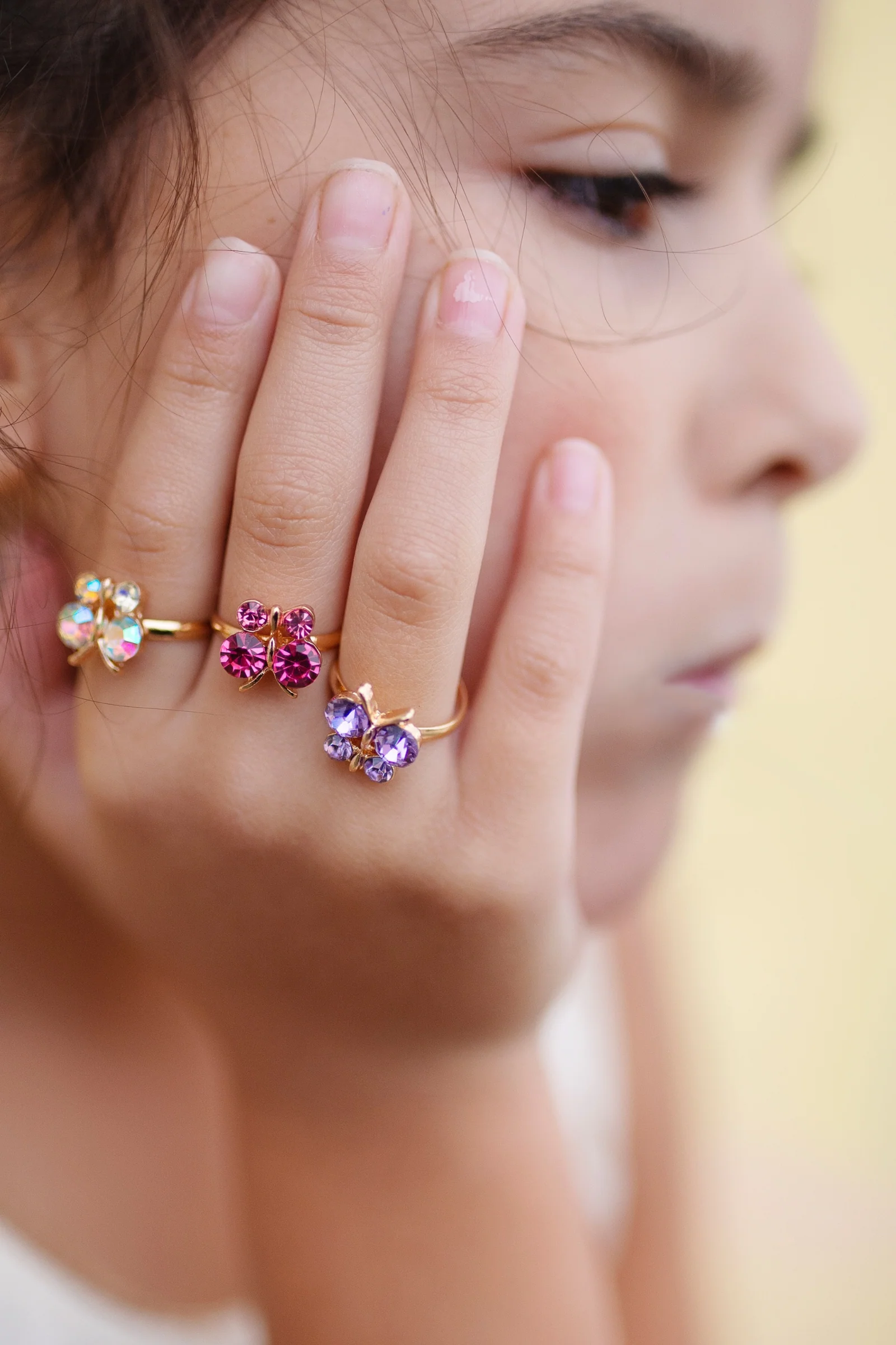 Boutique Butterfly Gem Rings - Image 4
