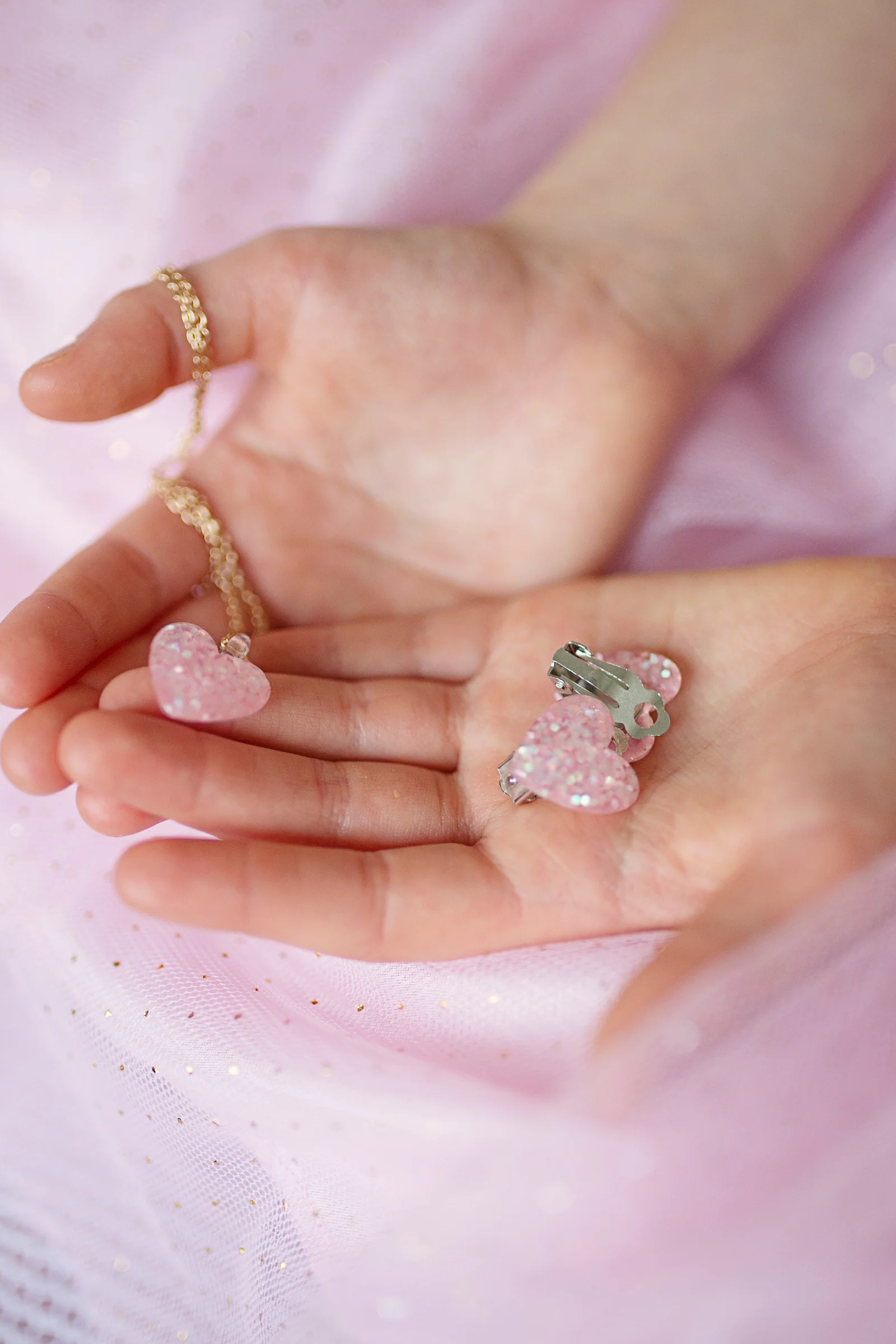 Boutique Glitter Heart Necklace, Assorted - Image 2
