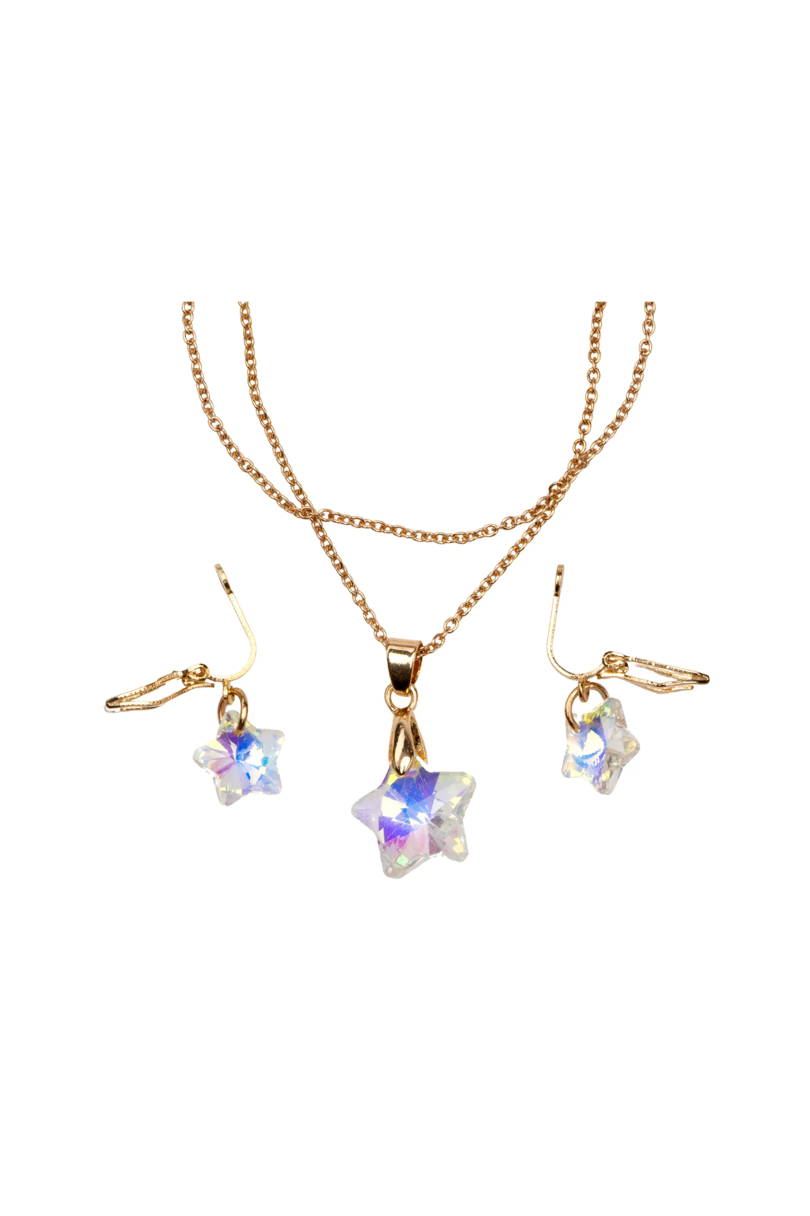 Boutique Holographic Star Necklace, Earrings and Ring, 2pcs Assorted - Image 3