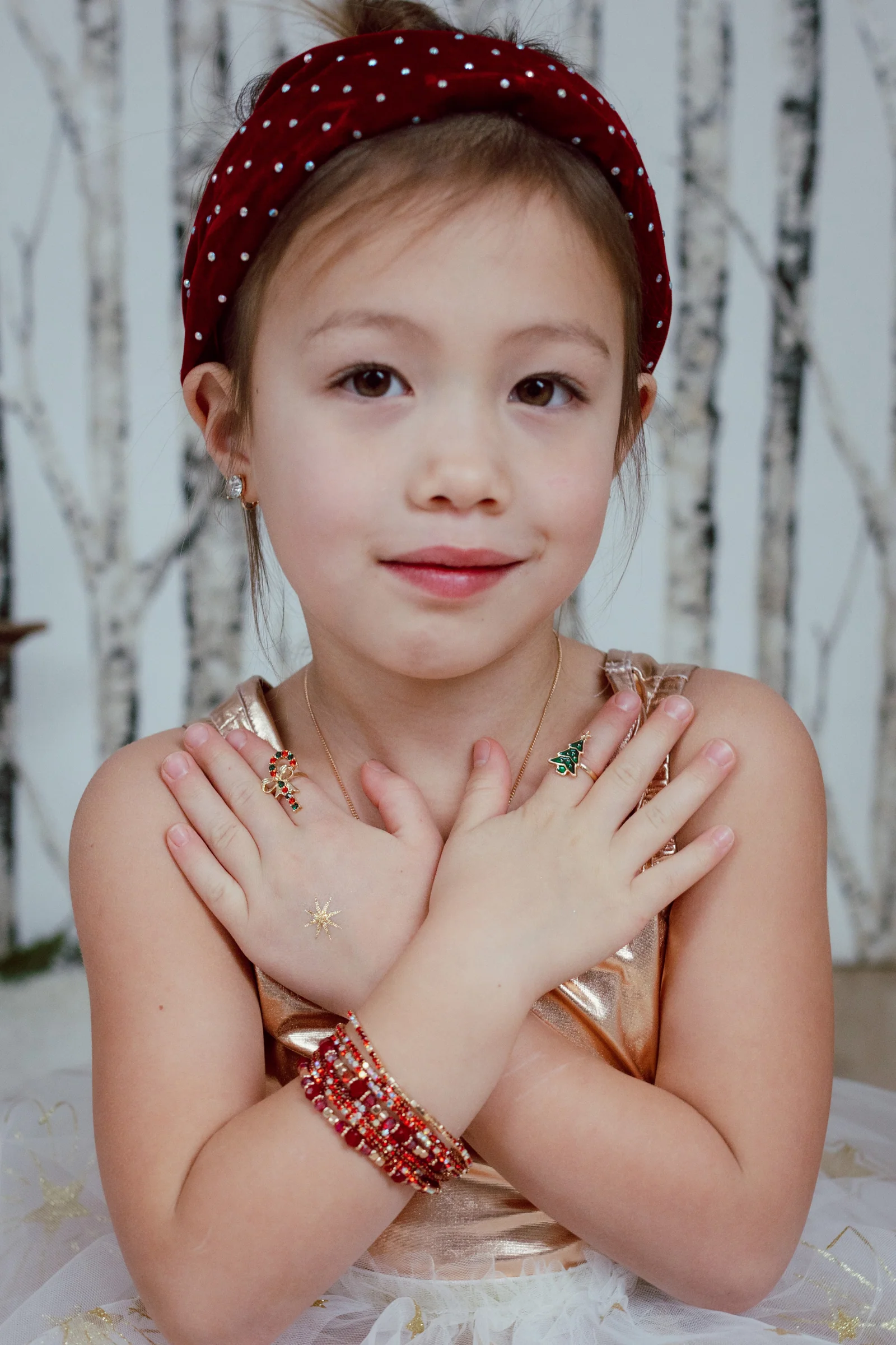 Boutique Ruby Red Bracelet Set, 3pcs - Image 2