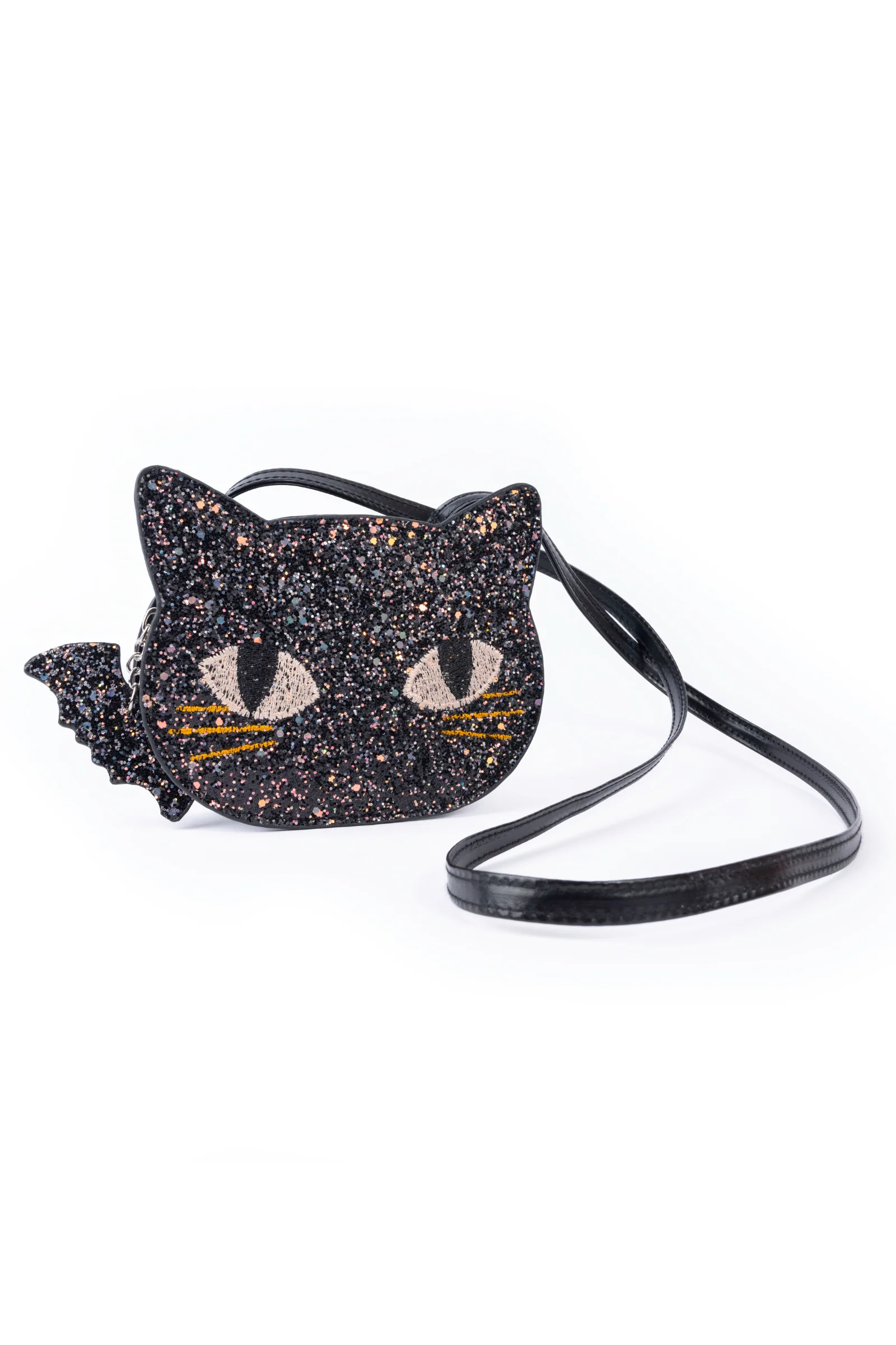 Cat's Meow Black Chunky Glitter Kitty Purse - Image 2