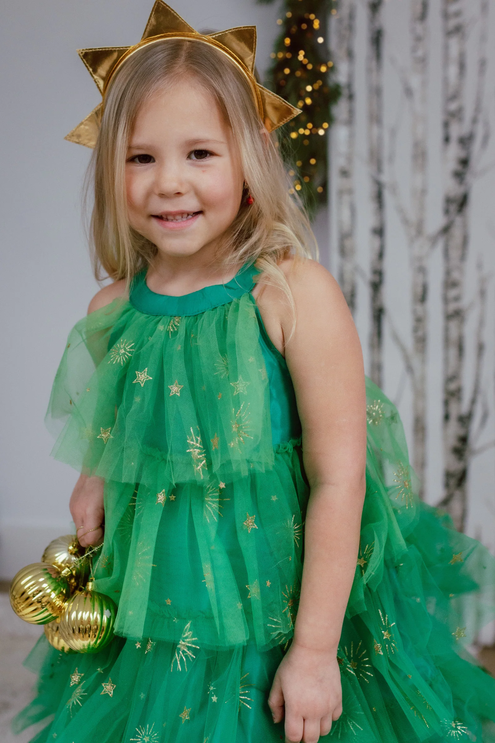 Christmas Tree Dress with Headpiece - Image 2