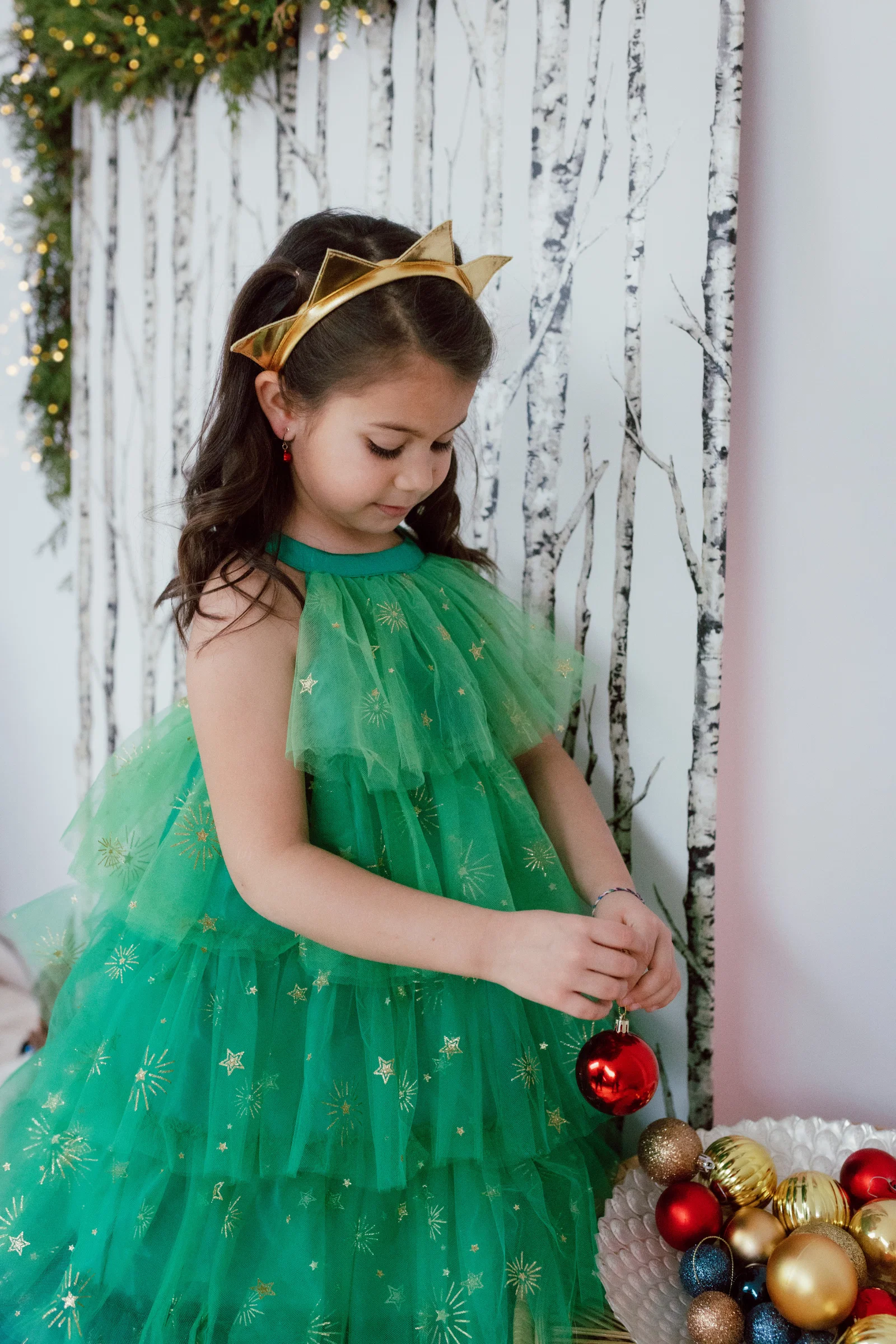Christmas Tree Dress with Headpiece - Image 5
