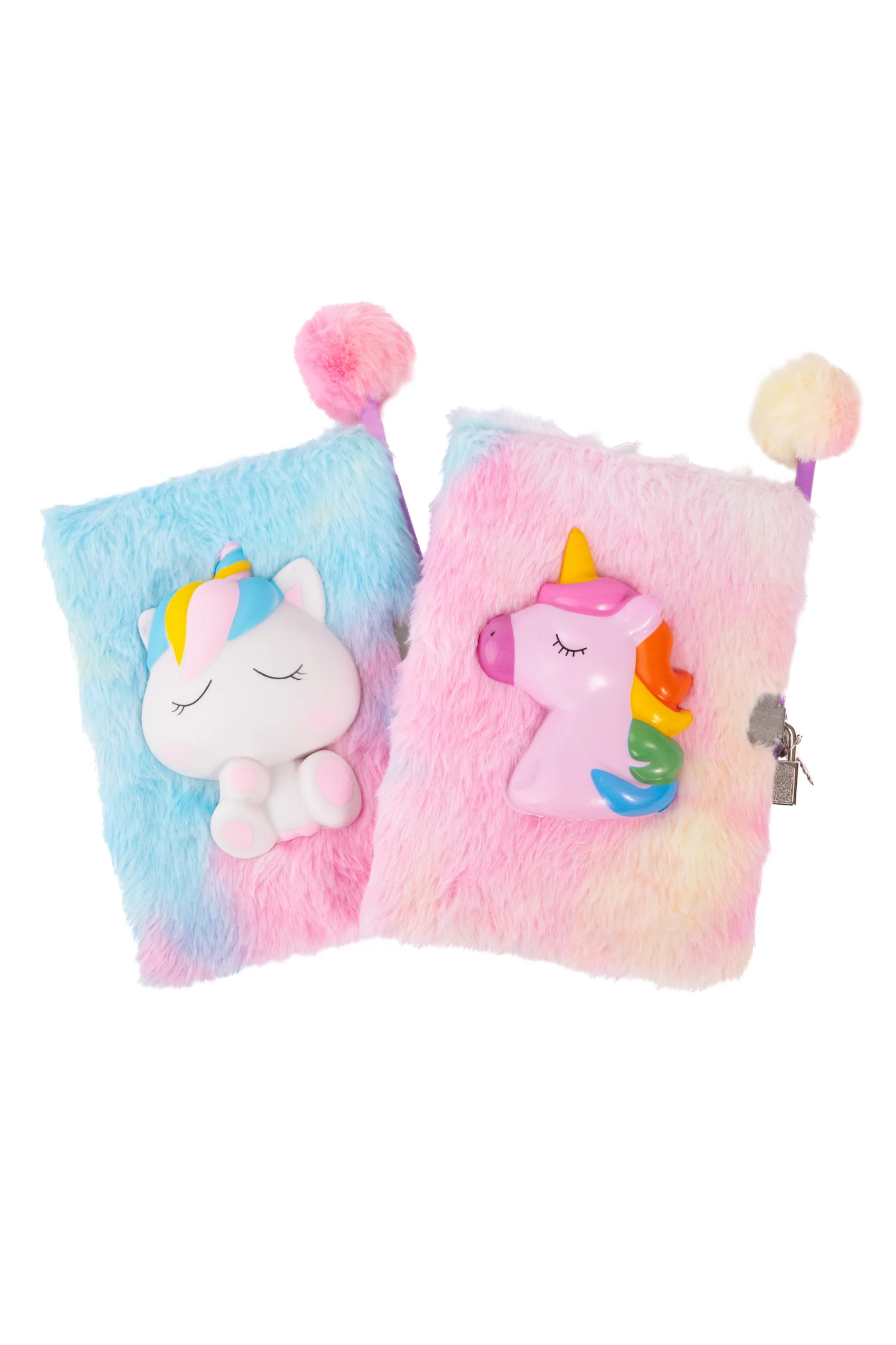 Furry Friends Squishy Journal with Lock & Pen, Unicorn 2pcs Assorted - Image 4