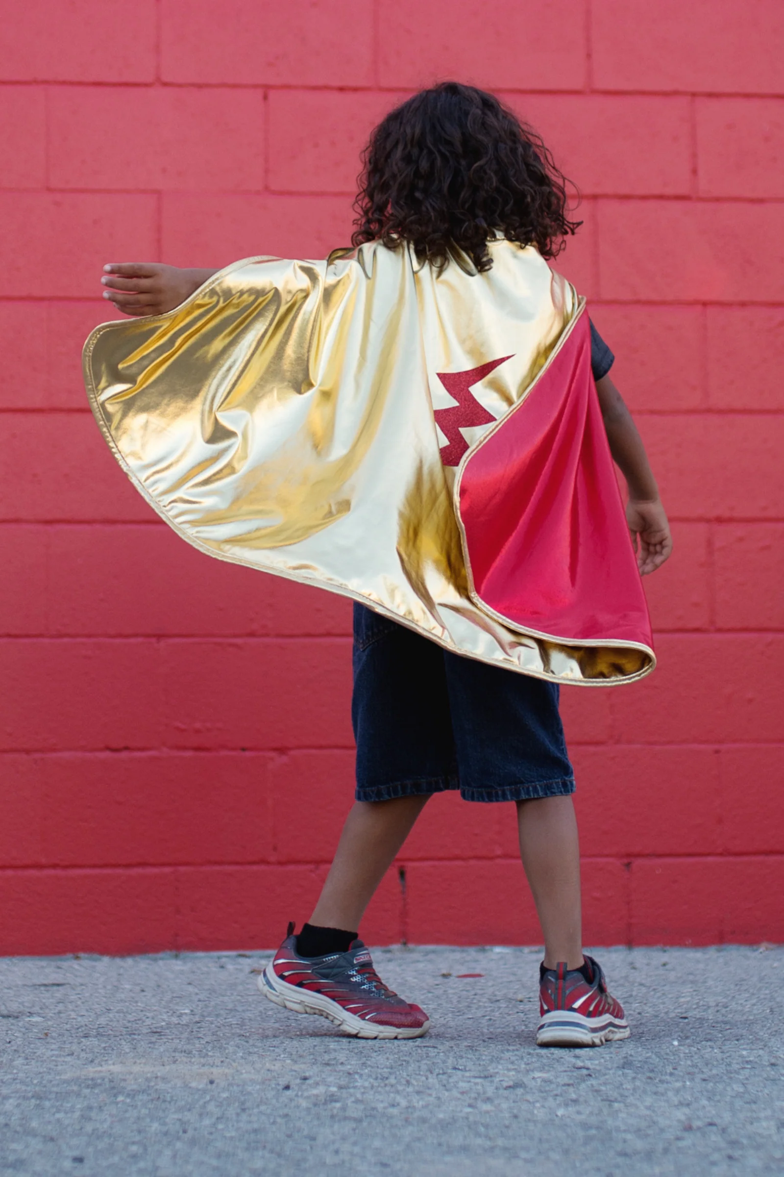 Gold and Red Reversible Wonder Cape - Image 3