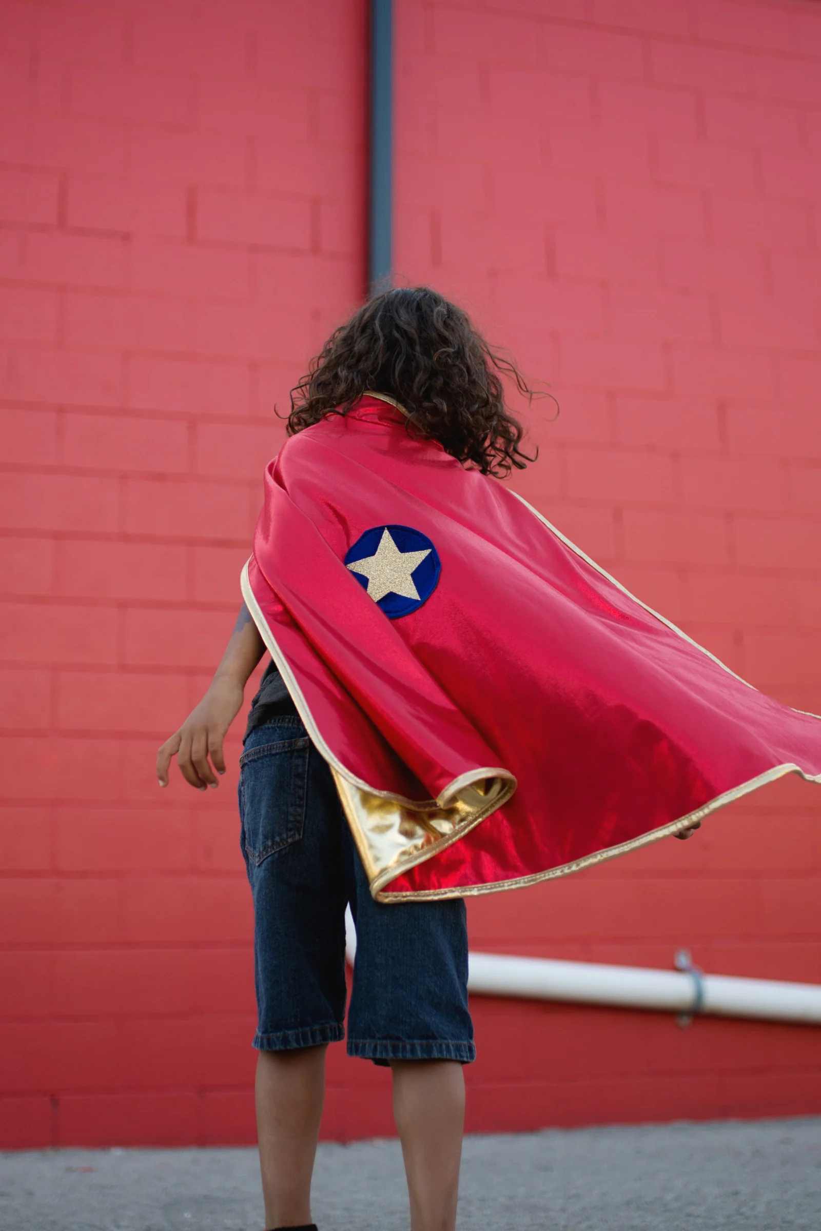 Gold and Red Reversible Wonder Cape - Image 4