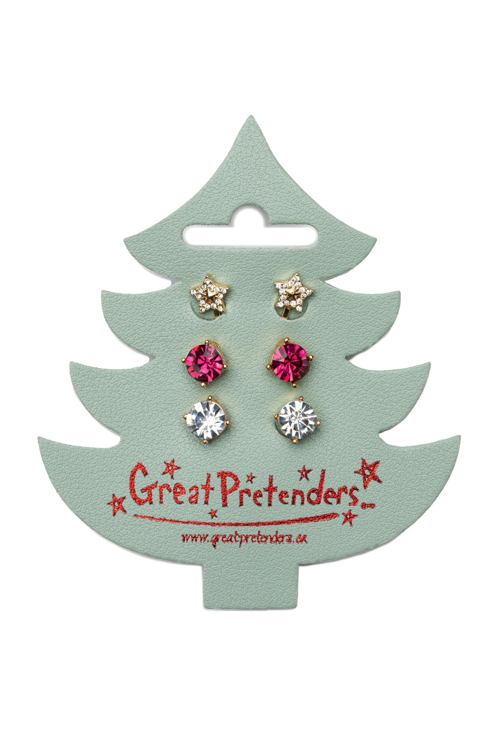 Holiday Pleather Tree Clip on Earrings - Image 4