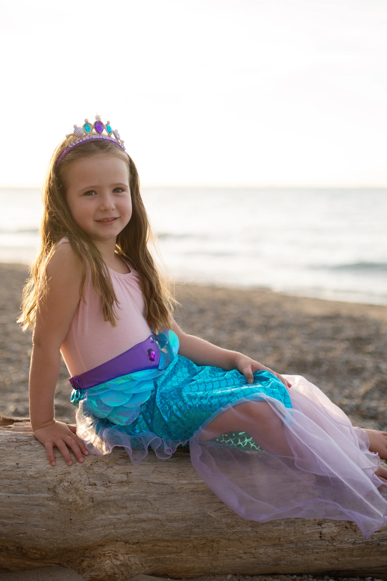 Mermaid Glimmer Skirt Set with Headband - Image 3