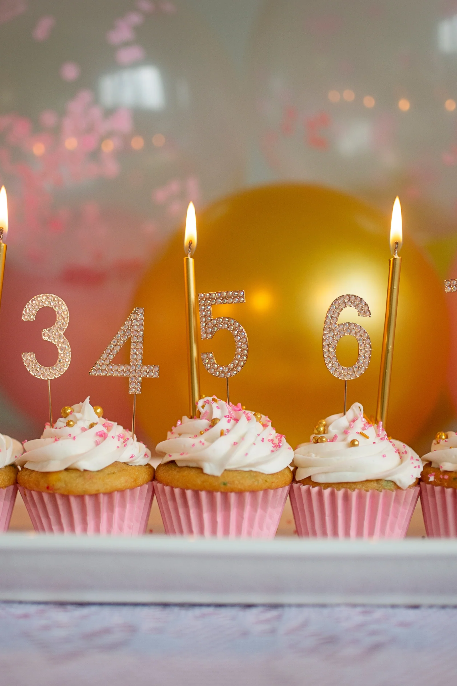 Pink Rhinestone Cake Topper Numbers - Image 4