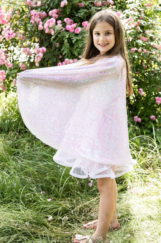 Pink Sequins Twirl Cape - Image 3