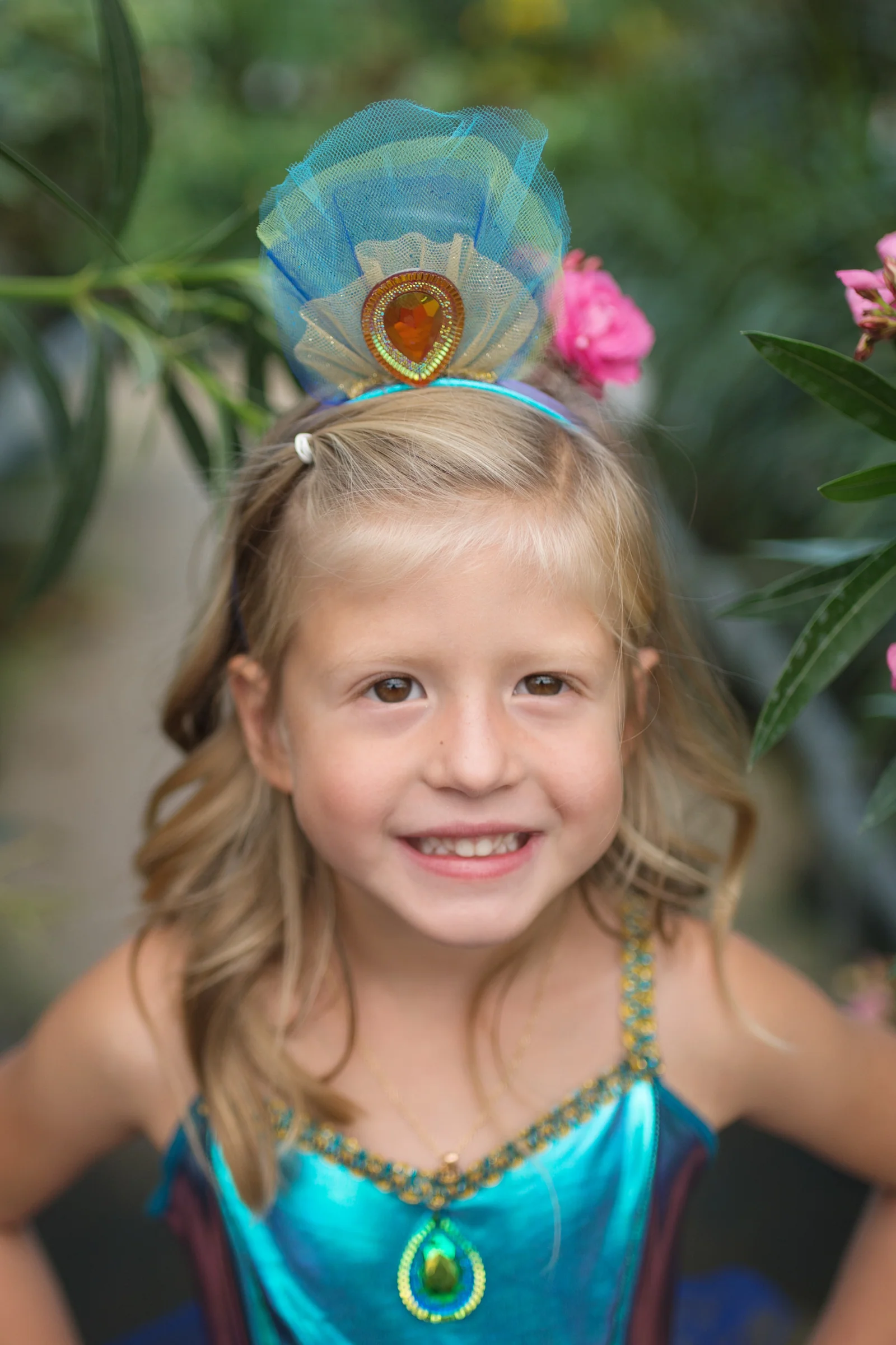 Pretty Peacock Dress & Headband - Image 4