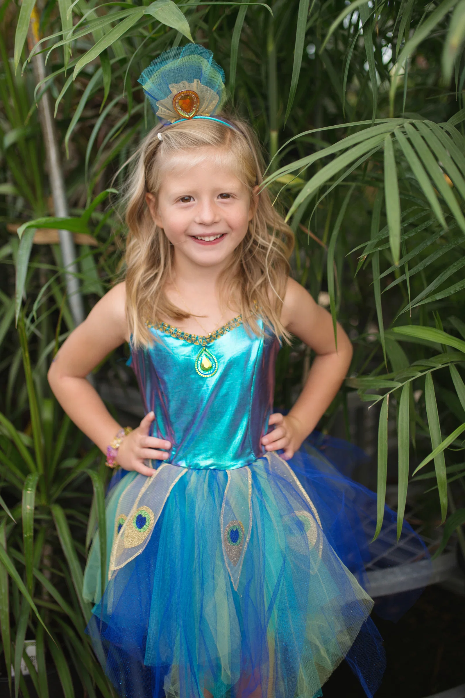 Pretty Peacock Dress & Headband - Image 5