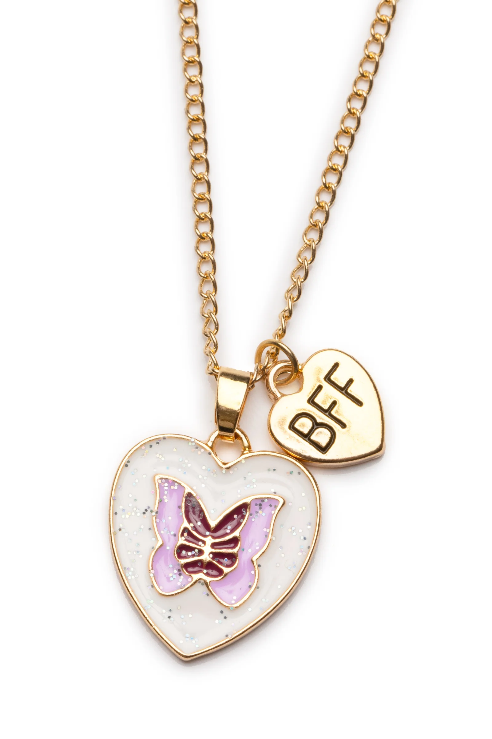 Rainbow Butterfly BFF Necklaces, 2pcs Assorted - Image 2