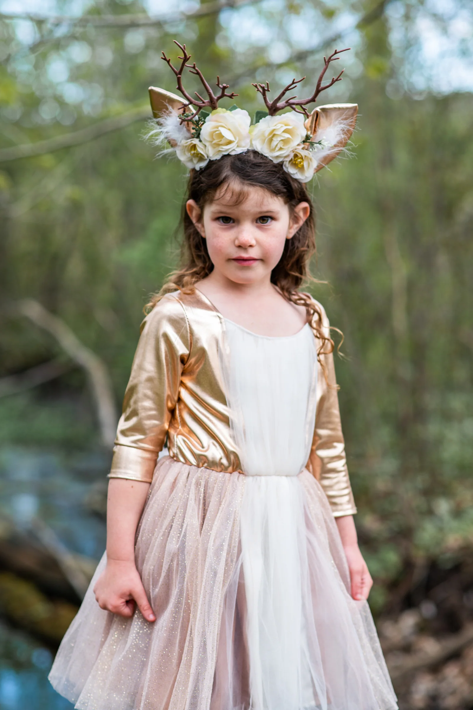 Woodland Deer Dress with Headpiece - Image 10