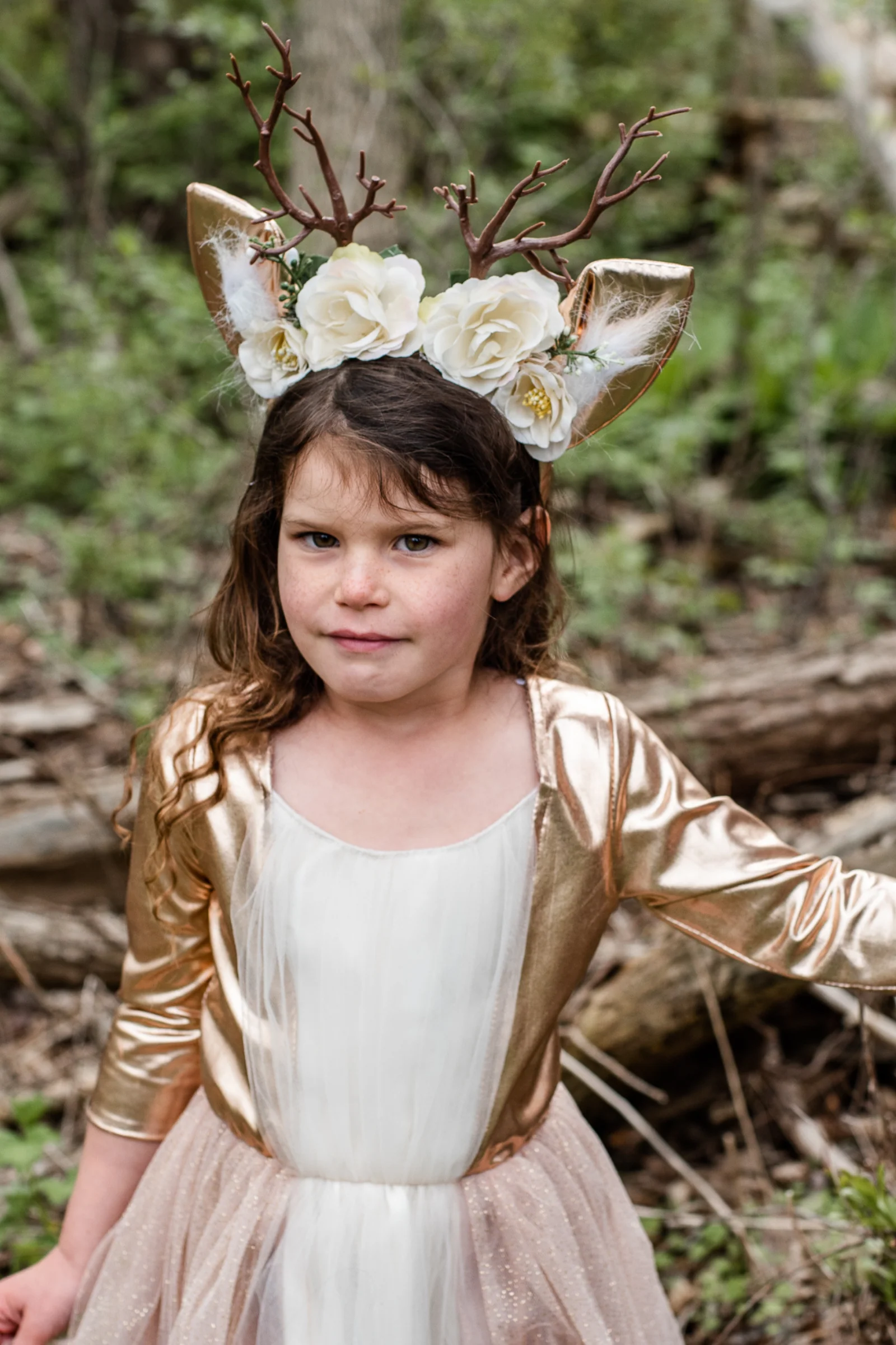 Woodland Deer Dress with Headpiece - Image 5